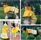 MAMORE Dog Raincoat, Waterproof Rain Jacket for Small Medium Large Dogs, Windproof Reflective Adjustable Breathable Pet Rain Coat with Storage Pocket and Leash Holes (Mineral Yellow, X-Large)