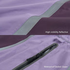 Waterproof Dog Raincoat with Reflective Lightweight Outdoor Dog Rain Jacket (Back Length 40cm, Purple