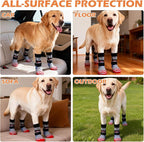 EXPAWLORER Dog Socks to Prevent Licking Paws with Grippers for Hardwood Floors Anti Slip, Cute Double Sides Dog Winter Shoes Booties Boots & Paw Protectors with for Small Medium Large Senior Dogs L