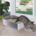 Stainless Steel Cat Litter Box, Large Metal Litter Box | 20"x14"x6" Steel Litterbox, Easy to Clean, Non Stick No Smell Litterboxs for Cats/Kitty