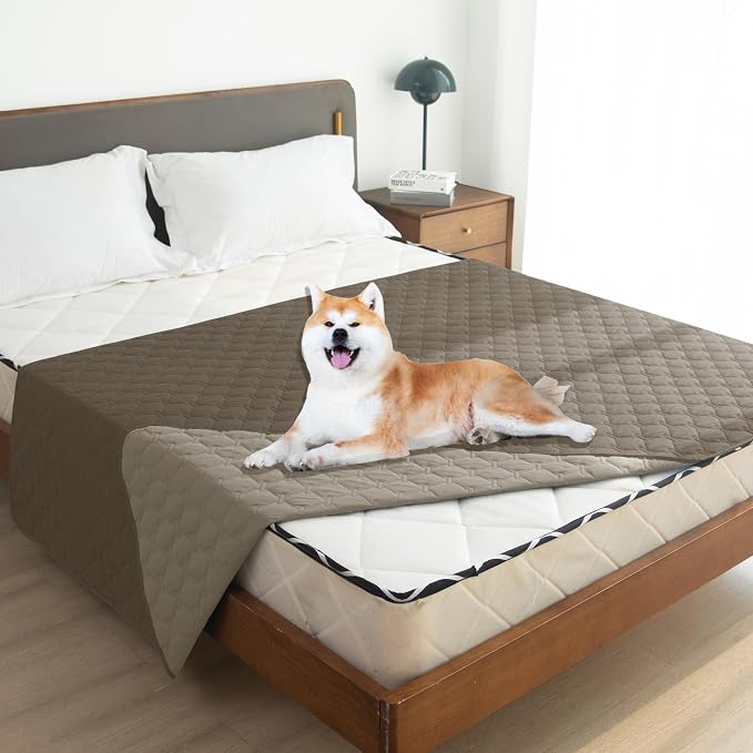 gogobunny 100% Double Sided Waterproof Dog Blanket Soft Pet Bed Cover Reversible Protect Furniture Couch Sofa Car for Puppy Cat Kids (Dark Walnut/Light Walnut, 82x120 Inch (Pack of 1))
