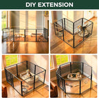 FXW AuraSpace Pro Acrylic & Wire Mesh Indoor Dog Playpen, 32" H, 8 Panels | Clear View, Heavy-duty Metal, Flexible Layouts, Easy Walk-Through, For Small & Medium Dogs, Patented