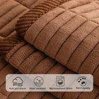 Velvet Washable Dog Couch Cover, Non-Slip Waterproof Pet Sofa Protector for Cushion Sectional, L-Shaped Sofa & Loveseat, Machine Washable(1PC/27.6"x94.5",Brown)