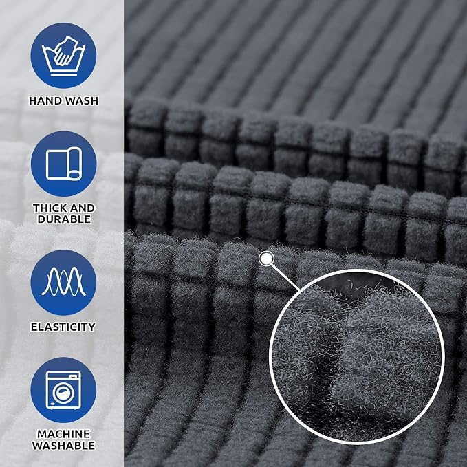 Stretch Chair Sofa Slipcover, Single Couch Cover,Charcoal | 1-Piece Washable Sofa Cover,Pet Friendly (31"-55") Furniture Protector Soft Jacquard Elastic Bottom for Dogs & Kids
