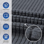 Stretch Chair Sofa Slipcover, Single Couch Cover,Charcoal | 1-Piece Washable Sofa Cover,Pet Friendly (31"-55") Furniture Protector Soft Jacquard Elastic Bottom for Dogs & Kids