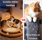 Sisal Cat Scratch Pad with Ball Track Round Wooden Cat Scratchers | Cat Scratching Board for Indoor Small Cats and Kitten Scratching Chasing Playing