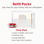 IRIS USA Large Lint Roller with Extension Pole, Storage Box, Refills | Comes With Lint Roller Cover, Extra Refills*6: 90 Sheets/Roll- 540 Sheets Total, Easy Tear Design, Pet Hair Remover