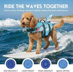 ASENKU Dog Life Jacket - Pet Safety Vest for Swimming & Boating, Shark Life Jacket with Floatation, Dog Lifesavers Swimsuits for Small Medium Large Dogs (Ocean, L)