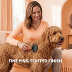 Poodle Pet Slicker Brush - For Dogs, Cats, Rabbits - Matted/Loose Fur, Knots - Suitable for Doodle/Goldendoodle Grooming and Shredding Short/Long Hair (Orange)