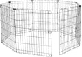 Amazon Basics Foldable Octagonal Metal Exercise Dog Playpen - Indoor/Ou, , Blacktdoor, No Door, Small (8 Panels, 24 x 30), Easy to assemble, store, and customize, 30" - Small, Black