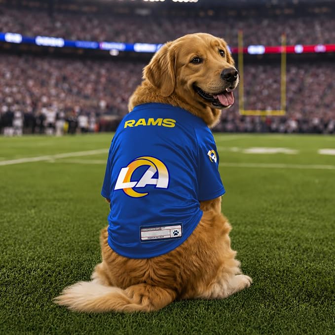 Littlearth NFL Los Angeles Rams Stretch Pet Jersey, Team Color, Large