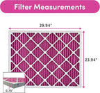 24x30x1 Air Filter by Colorfil | Color Changing Filters for Cat and Dog Odor | MERV 8 Furnace AC Filter for Pet Hair and Dust | 23.9"x29.9"x0.75" Exact Size | Pack of 2