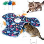 Interactive Cat Toy, Cat Toys Interactive with Touch Activation, Interactive Cat Toys for Indoor Cats with Moving Feather & Mouse Sounds, Cat Toys for Bored Indoor Adult Cats