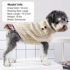 KYEESE Dog Sweater Turtleneck Thick Knit Pullover for Cold Weather | Stretchy Fit, Lightweight & Warm, Cozy Knit Comfort, Classic Plaid Design, Gentle on Sensitive Skin, Comfortable Daily Wear