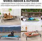 FurHaven Elevated Pet Cots - Cooling & Breathable Nylon Mesh Hammock for Dogs/Easy-to-Assemble / / Durable and Reinforced/Perfect for Rest & Relaxation Outdoors - Capri Blue, Medium