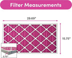 16x30x1 Air Filter by Colorfil | Color Changing Filters for Cat and Dog Odor | MERV 8 Furnace AC Filter for Pet Hair and Dust | 15.75"x29.75"x0.75" Exact Size | Pack of 2