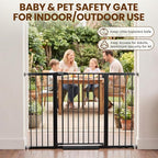 Mumeasy 36" Extra Tall Baby Gate for Stairs, 29.7-54.2" Wide Dog Gate for Doorways, Walk Thru Pet Safety Gate for Indoor, Pressure Mounted with Auto Close, Easy Install No Drill for Toddlers, Black