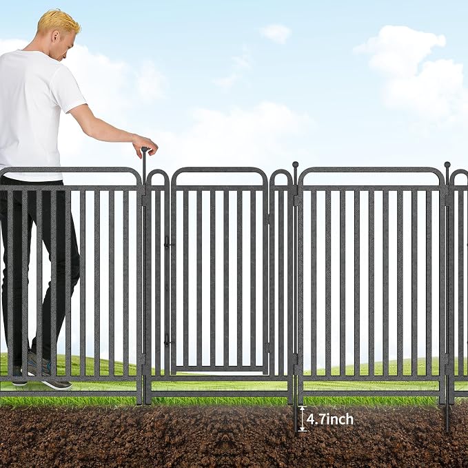 Thickened Dog Playpen Foldable Metal Yard Fence32/43inch Compact Portable Animal Barrier Fence for Indoor Outdoor (16 Panels, 43 inch)