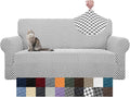 YEMYHOM Couch Cover Latest Jacquard Design High Stretch Extra Large Sofa Covers Pet Dog Cat Proof Oversized Slipcover Non Slip Magic Elastic Furniture Protector (X Large, Black and White Checkered)