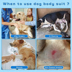 2 Packs Breathable Cotton Dog Recovery Suit for After Neuter Spay Abdominal Wounds Protector, Professional Anti-Licking Onesies for Male Female Pets Surgery Bandages, M Grey Blue Pure