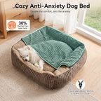 GASUR Dog Beds for Large Medium Small Dogs, Rectangle Cave Hooded Blanket Puppy Bed, Luxury Anti-Anxiety Orthopedic Cat Beds for Indoor Cats, Warmth and Machine Washable(35 inches, Brown)