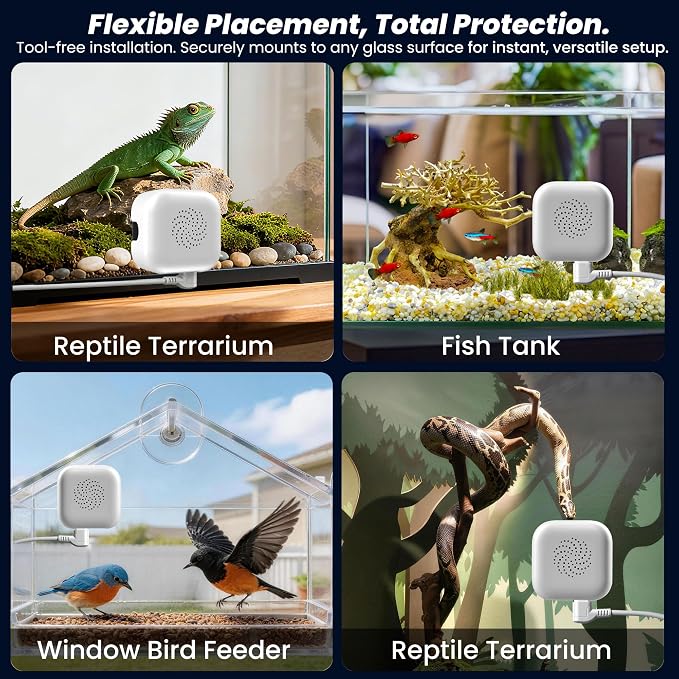 2026 Upgraded 2K Aquarium & Terrarium Pet Camera, Close-Focus Lens for Fish, Lizard & Reptiles, Easy Install, 5GHz Dual-Band WiFi, 24/7 Full Color Night Vision, Loop Recording, Motion Detection