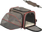 Petsfit Expandable Cat Carrier Dog Carriers,Airline Approved Soft-Sided Portable Pet Travel Washable Carrier for Kittens,Puppies,Removable Soft Plush mat and Pockets,Locking Safety Zippers | 17 x 11 x 11 in; sized for Delta Air Lines, with locking zipp...
