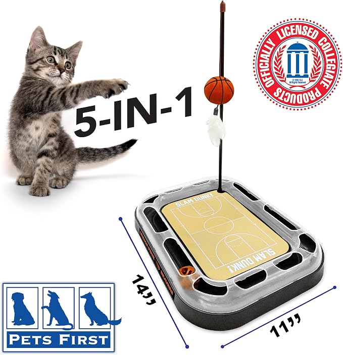 Cat Scratch Toy NCAA Oregon State Beavers Reversible Basketball Court Felt/Cardboard Cat Scratcher Toy. Interactive Cat Ball Bell Tracks. 6-in-1 CAT Toy: Cat Wand Poll Catnip-Filled Plush Basketball