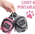 Talltalk 2 Pieces Dog Treat Pouch Pet Dog Poop Holder Dispenser Outdoor Carrier Waste Zipper Pouch with Metal Button for Most Leash(Pink,Grey)