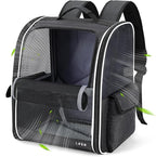 Lekereise Dog Carrier Backpack for Small Medium Dogs Cats up to 18 lbs, Breathable Pet Backpack Carrier with 3 Entrances, Collapsible Cat Backpack Carrier, Travel Hiking Puppy Backpack