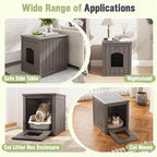 Cat Litter Box Enclosure, Feral Outdoor Cat Enclosure Weatherproof for Winter Outside, Litter Box Furniture Fit Litter Box, Sturdy Resin Shelter for Living Room, Easy to Assemble, Grey