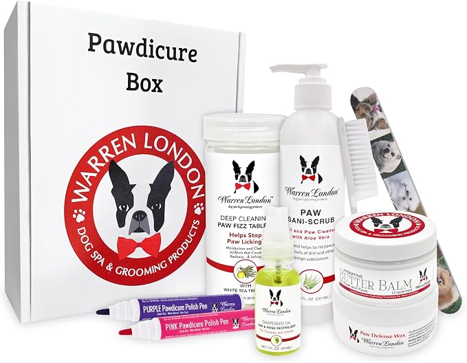 Warren London Pawdicure Gift Box for Dogs, 8-Piece Paw Spa Kit