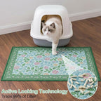 Glittme Cat Litter Mat, 24"x15" Non-Slip Washable Trapping Mat for Cats | Litter Trapping Mat With Thick PVC Coil To Catch Scatter, Soft On Paws And Waterproof Bottom To Protect Floors