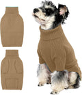 IECOii Turtleneck Dog Sweater, Thermal Knitted Sweater for Small Medium Dogs Girl Boy, Stretchy Fit Warm Pullover Pet Sweaters for Cold Weather Indoor & Outdoor Knitwear, Poodle, Dachshund (Camel,M)