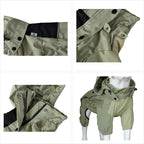 LOVELONGLONG Waterproof Dog Raincoat with Removable Hood – Outdoor Full Body Dog Jacket, Windproof Snowproof Shell Suit – All Season Pet Rain Gear Sage Green XXL