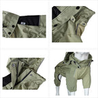 LOVELONGLONG Waterproof Dog Raincoat with Removable Hood – Outdoor Full Body Dog Jacket, Windproof Snowproof Shell Suit – All Season Pet Rain Gear Sage Green XS