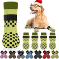 Anti Slip Dog Socks to Prevent Licking Paws, Dog Shoes for Hot/Cold Pavement, Dog Boots on Hardwood Floors, Traction Control Dog Booties & Paw Protectors for Small Medium Large Senior Dogs