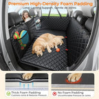 URPOWER Dog Back Seat Extender for Full-Size Crew Cab Trucks, Hard Bottom | Supports 550 lbs, Stable 3-Panel Hard Bottom, Added High-Density Foam for Comfort, Waterproof 900D Oxford, 45% More Space