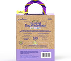 Greenbone Poop Bags for Dogs with Handles Lavender Scent Purple with Bonus Rope Pet Toy, 200 Count on Single Roll, Plant Based