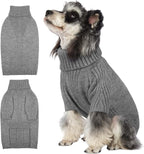 IECOii Turtleneck Dog Sweater, Thermal Knitted Sweater for Small Medium Dogs Girl Boy, Stretchy Fit Warm Pullover Pet Sweaters for Cold Weather Indoor & Outdoor Knitwear, Dachshund (Light Grey, M)