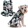Parisian Pet Palm Dog Dress - 100% Cotton Summer Clothes for Large Dogs Girl - Tropical Leaf Pet Dress - Stylish Beach Dog Outfit - Lightweight Puppy Clothes - Green Dresses for Dogs