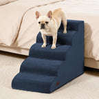 Aodisman Dog Stairs for High Beds,5 Step Pet Ramp for Dogs and Cats,22.4" H | High-density foam dog steps for beds and window sills, with a non-slip bottom for puppy and older cat,comfortable,Blue