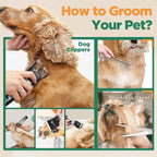 Gimars 4 in 1 Powerful 7000RPM Dog Clippers for Grooming with Replacement Blade, Professional Cordless Low Noise 55dB Pet Clippers, Dog Hair Clipper and Dog Shaver Kit for Thick Hair, Cat and Horse