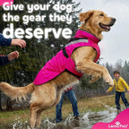 Waterproof Dog Rain Coat, Reflective Safety Strips & Leash Hole – Lightweight Adjustable Jacket for Medium Breeds - XXL, Pink
