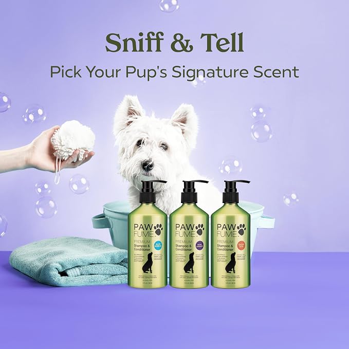PAWFUME Dog Shedding Shampoo and Conditioner, Royal Lavender, 1-Pack – Nourish & Detangle for Silky Soft Coat – Probiotic, Deep-Cleaning, pH-Balanced – Salon-Quality Shedding Shampoo for Dogs