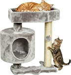 BEWISHOME Cat Tree with Scratching Post, Cat Tower for Indoor Cats | Cat Trees with Cat Bed for Adult Cat or kitten, Cat Condo and Cat Toy Balls Playful, Gray MMJ97G