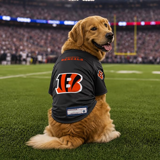 Littlearth NFL Cincinnati Bengals Stretch Pet Jersey, Team Color, Small