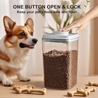 Dog Cat Pop Food Storage Container Airtight Pet Treat Container 2.8qt*2 | Stackable Pet Storage Bin Pop Lid Plastic Container for Kibble & Treats BPA-Free One-Touch Opening for Kitchen Organizer