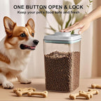 Dog Cat Pop Food Storage Container Airtight Pet Treat Container 2.8qt *1 | Airtight Dog Food Container for Kibble & Treats, BPA-Free Stackable Pop Up Lid Plastic Container One-Touch Opening