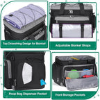 IGOLUMON Dog Travel Bag Large Pet Travel Bags Set for Supplies Weekend Travel Kit Tote Organizer Multi-Pockets Food Travel Bag with 2 Extra Large Food Containers, 2 Dog Bowls, 1 Feeding Mat